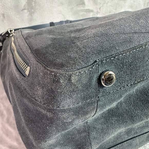 Rebecca Minkoff MAB Suede Hobo Shoulder Steep Gray  Bag - Picture 14 of 16